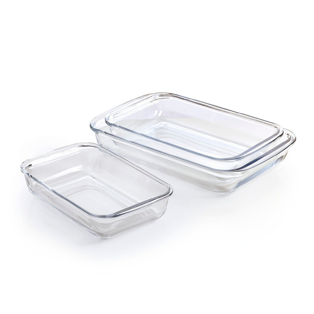 Set De 3 Fuentes De Horno De Vidrio - Transparente