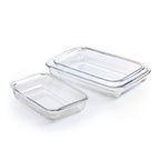 Set De 3 Fuentes De Horno De Vidrio - Transparente