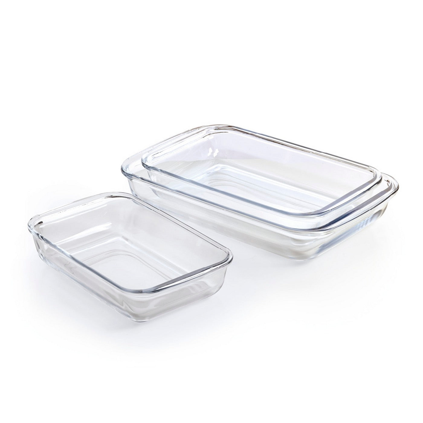 Set De 3 Fuentes De Horno De Vidrio - Transparente