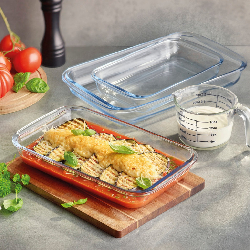 Set De 3 Fuentes De Horno De Vidrio - Transparente