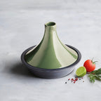 Tajín de Hierro Fundido de Acero con Tapa de Cerámica - Verde - 29 cm