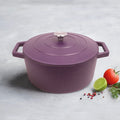 Cocotte Redonda de Hierro Fundido de Acero - Berenjena - 28cm