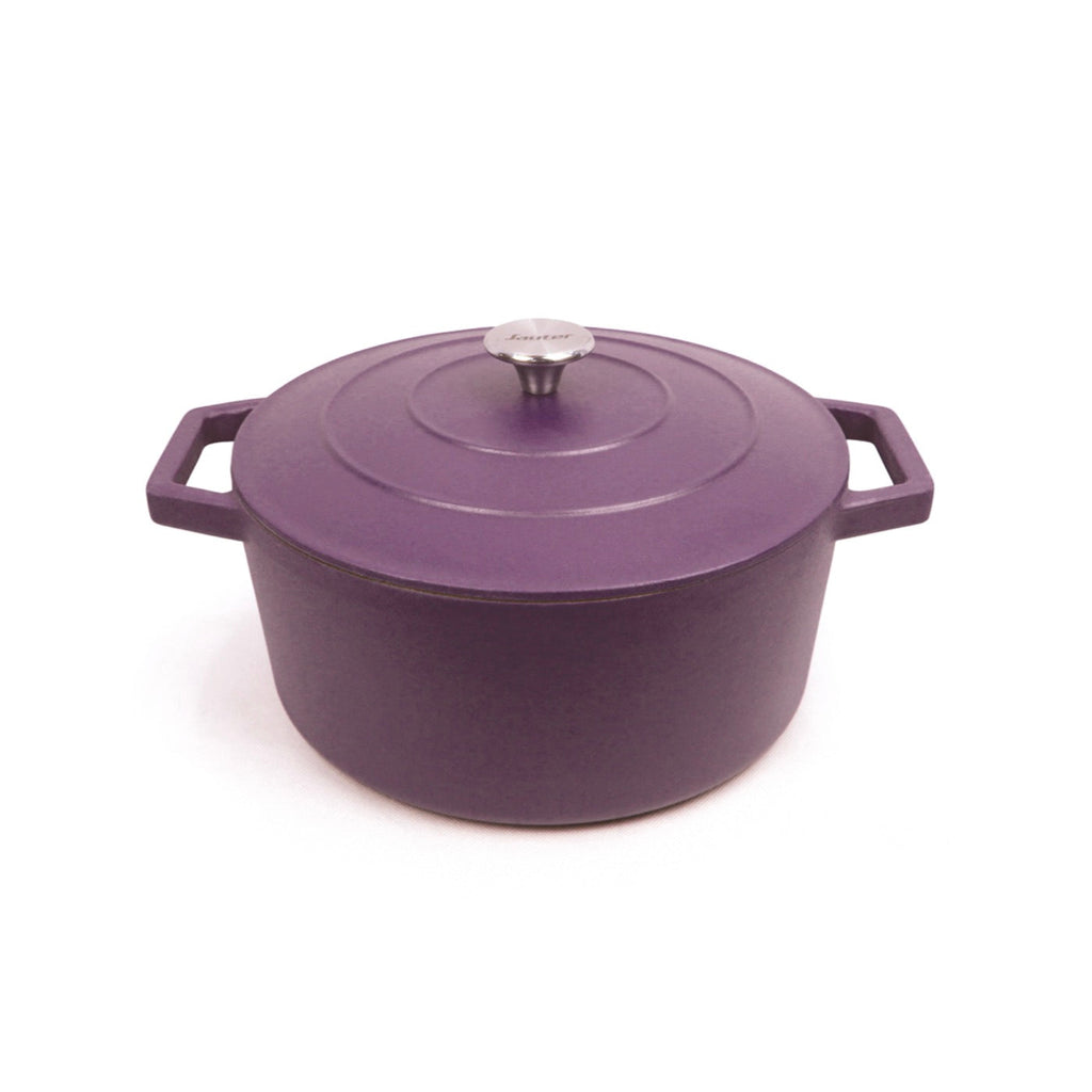 Cocotte Redonda de Hierro Fundido de Acero - Berenjena - 28cm