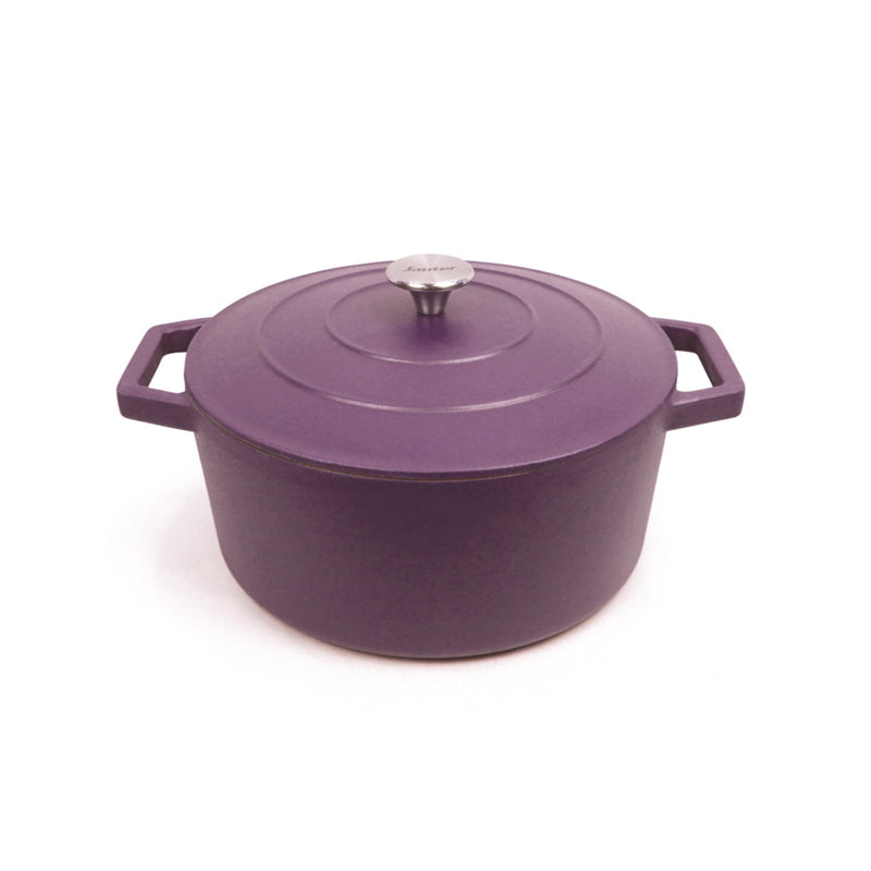 Cocotte En Fonte D'Acier Ronde - Aubergine - 28cm