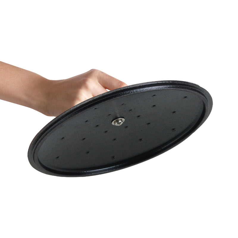 Batterie De Cuisine Empilable En Fonte 4 Pièces (Cocotte + Sauteuse + Poêle Grill) + 4 Protections En Silicone - Noir