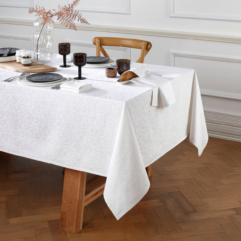 Jacquard Woven Tablecloth - White