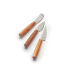 Tabla de Cortar Rectangular con Mango + Set de 3 Cuchillos para Queso - Bambú - Madera