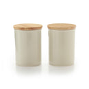 Set De 2 Bocaux De Conservation Avec Couvercle En Bambou - Crème