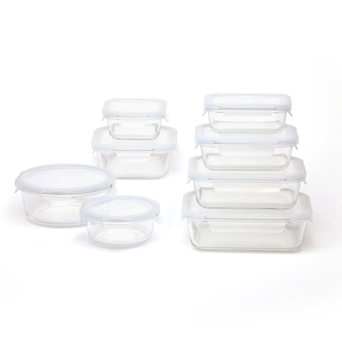 Set De 8 Boîtes En Verre Avec Clips - Transparent