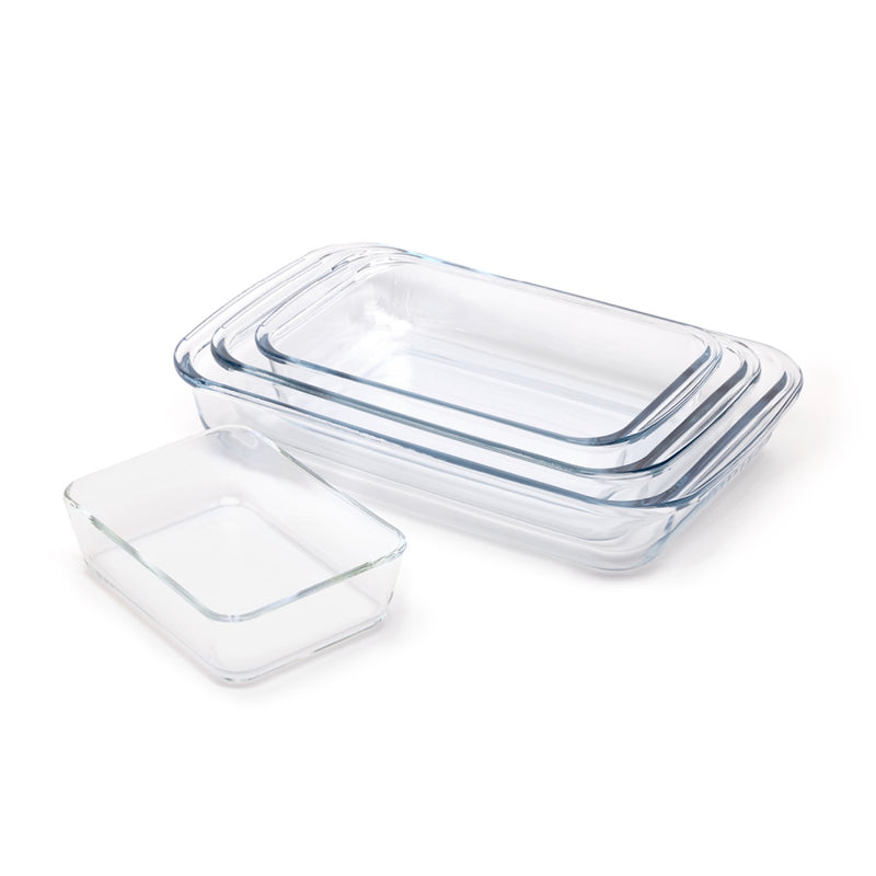 Set De 4 Plats À Four Rectangulaires - Transparent