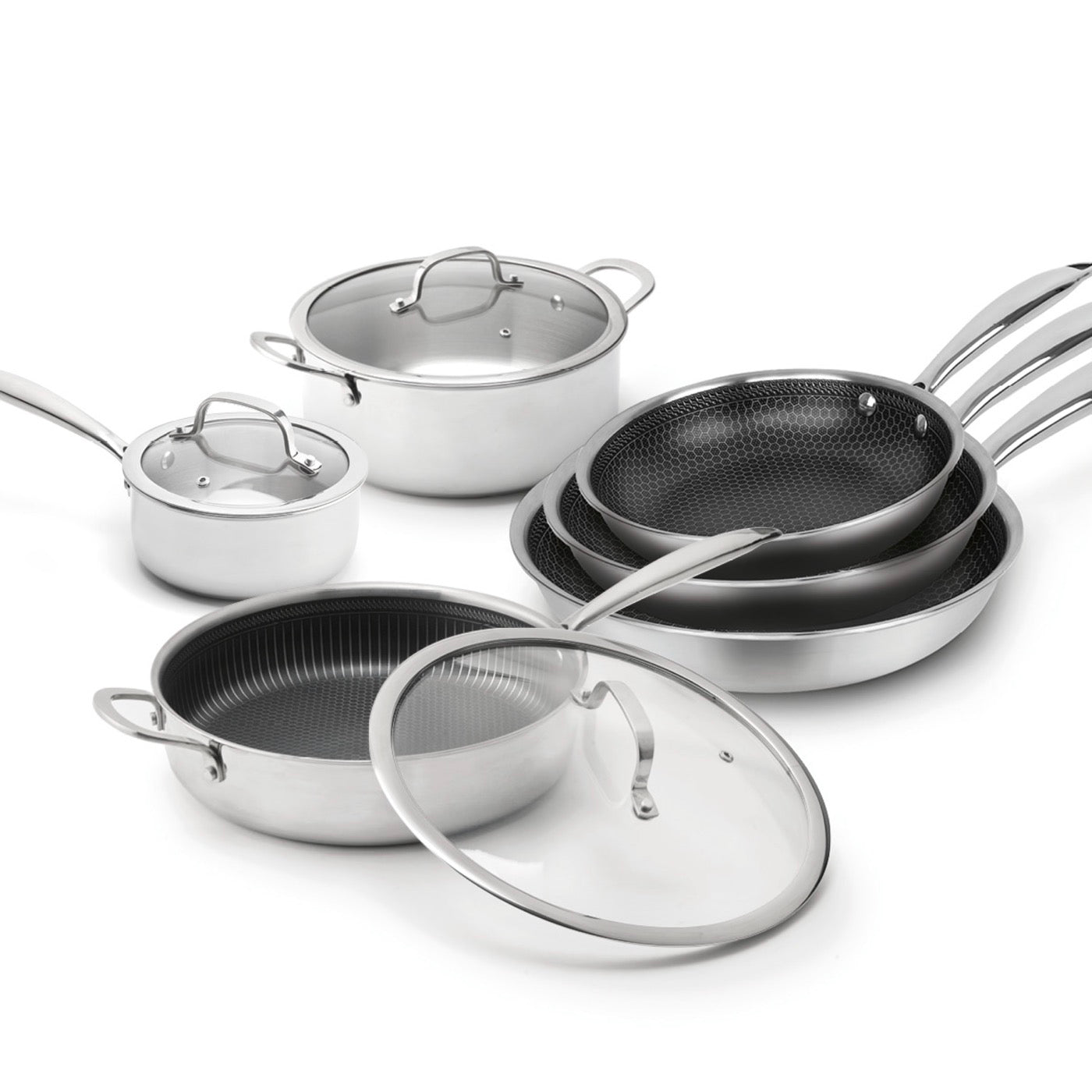 Batterie De Cuisine Triply 9 Pièces - Multinox Pro Ceramic - Argenté