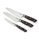 Set De 3 Couteaux Damassés - Brun Foncé