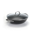 Cast Iron Wok with Honeycomb with Lid - 30 cm - Black