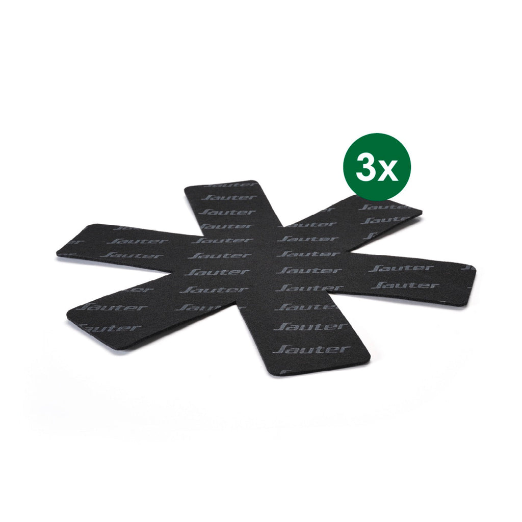 Set De 3 Sartenes Antiadherentes Con Mango Extraíble & 3 Protectores De Sartén - Amo Ceramic - Plateado