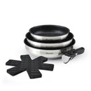 Set De 3 Poêles Anti-Adhésives Avec Poignée Amovible & 3 Protège-Poêles - Amo Ceramic - Argenté