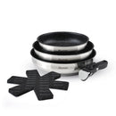 Juego de 3 Sartenes Antiadherentes con Mango Extraíble y 3 Protectores de Sartén - Amo Ceramic - Plata