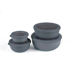 Set De 4 Cajas De Conservación Con Tapa - Gris Antracita
