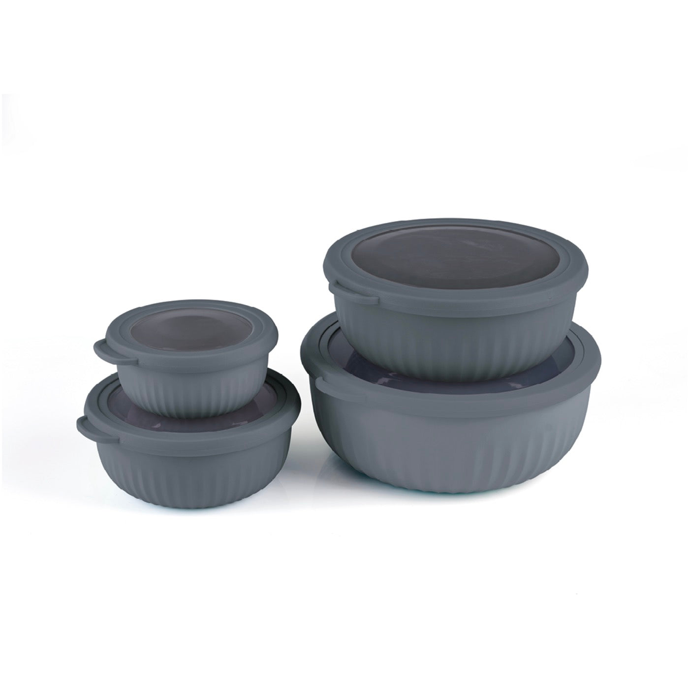 Set De 4 Cajas De Conservación Con Tapa - Gris Antracita