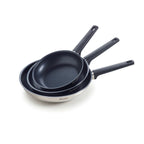 Set De 3 Poêles Anti-Adhésives - Argenté