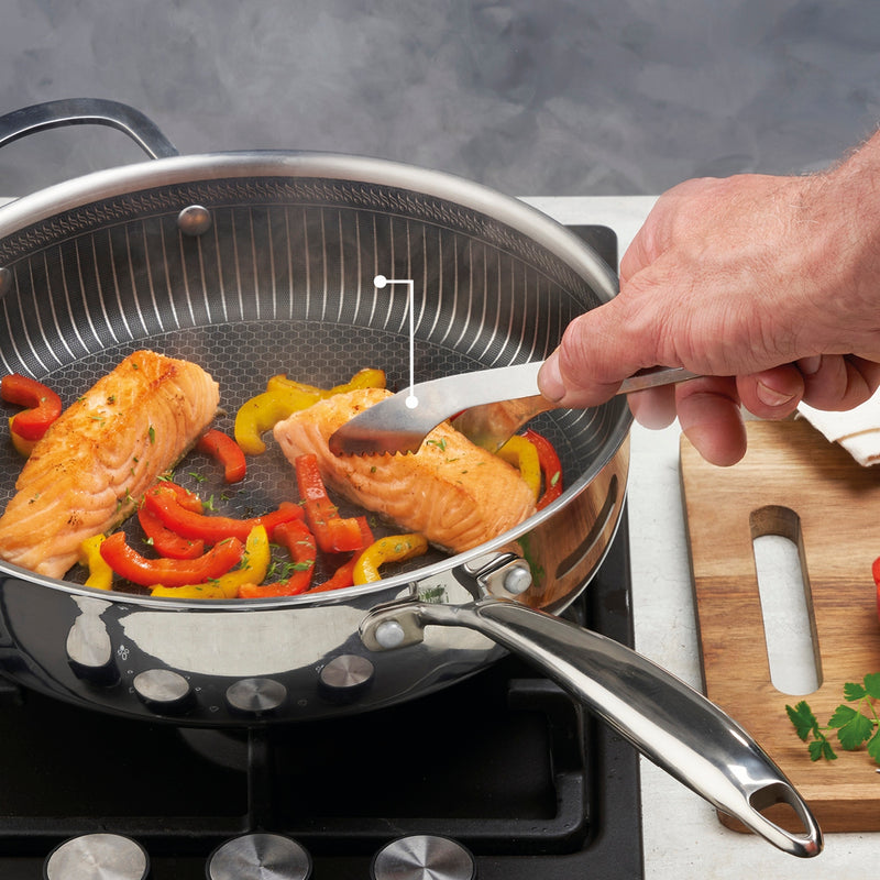 Poêle 20CM - Triply Revêtement Nid D'Abeille Anti-Adhésif - Argenté