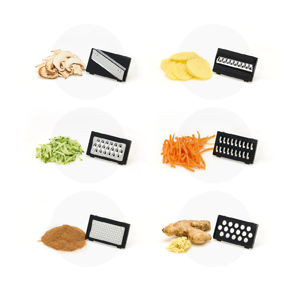 Essoreuse À Salade Avec 6 Lames Pour Râper Et Trancher - Noir