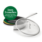 Sauteuse En Acier Inoxydable Triply Revêtement Nid D'Abeille Anti-Adhésif 24 Cm - Argenté