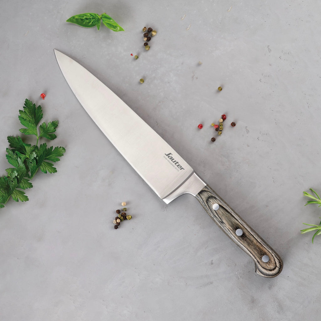 Juego De 7 Cuchillos Con Mango De Madera - Gris Oscuro