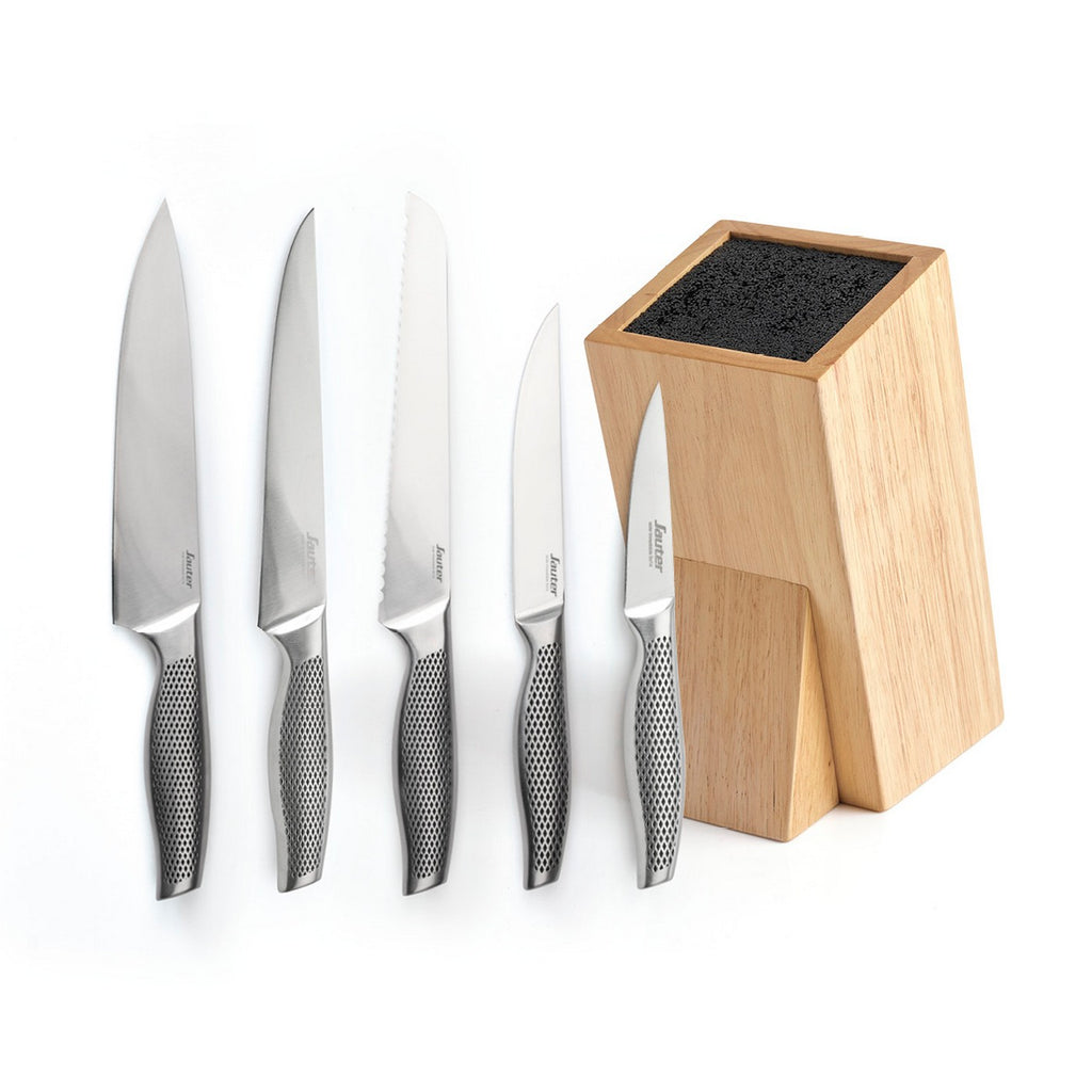 Set De Porte-Couteaux Universel + 5 Couteaux - Argenté
