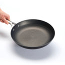 Set De 3 Poêle En Fonte Structure Nid D'Abeille Avec Poignée En Inox - Noir