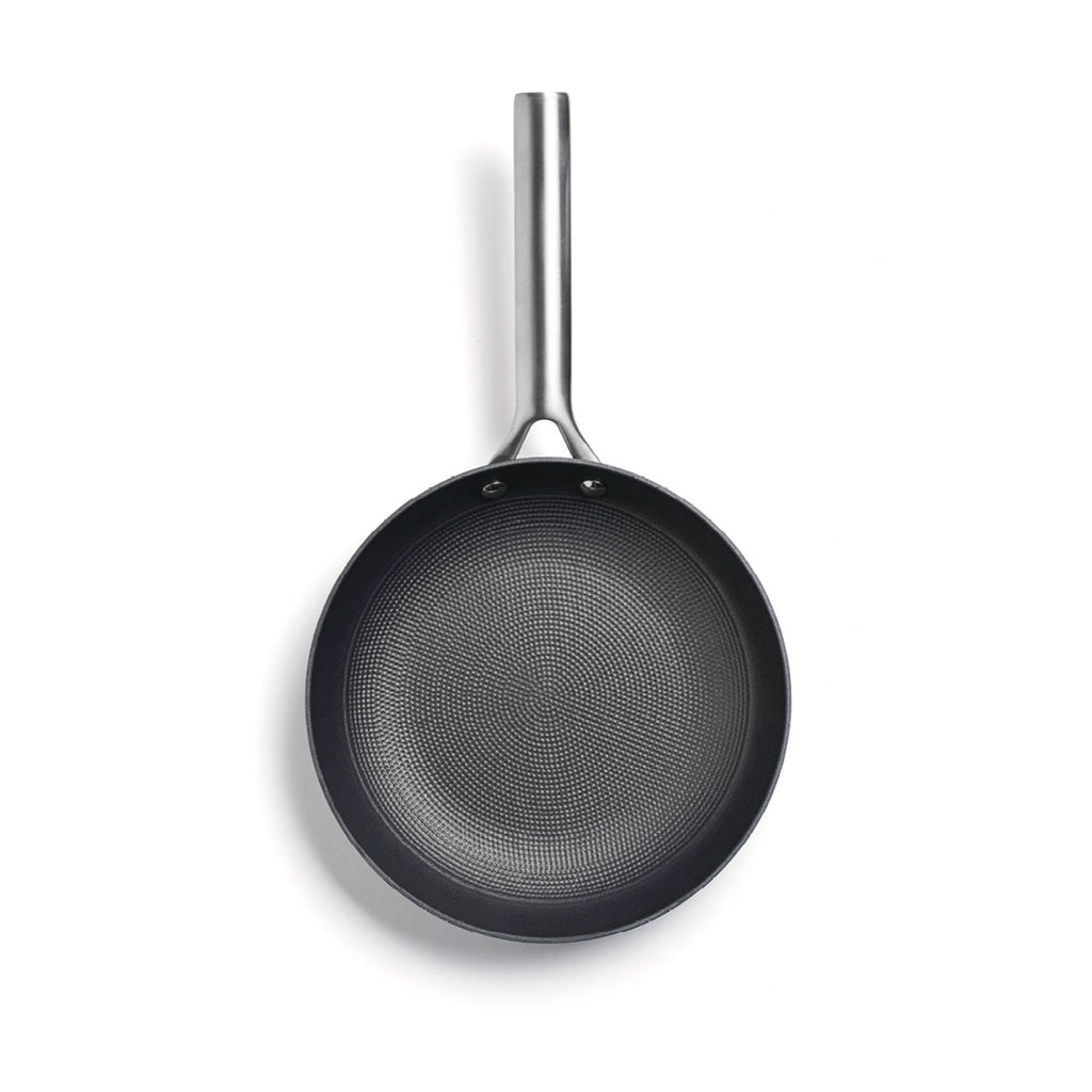 Juego de 3 sartenes de hierro fundido con estructura de panal y mango de acero inoxidable, color negro
