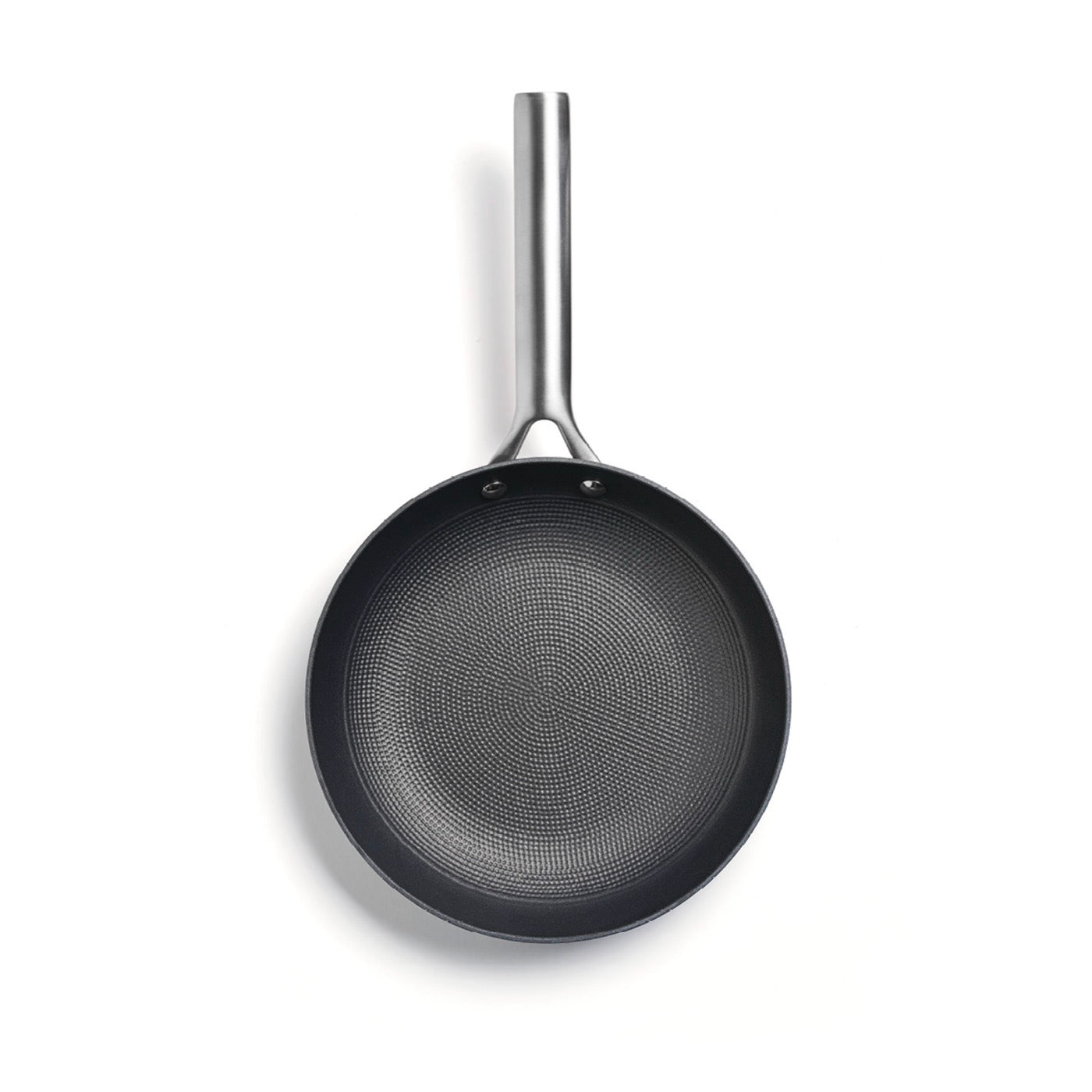 Juego de 3 sartenes de hierro fundido con estructura de panal y mango de acero inoxidable, color negro