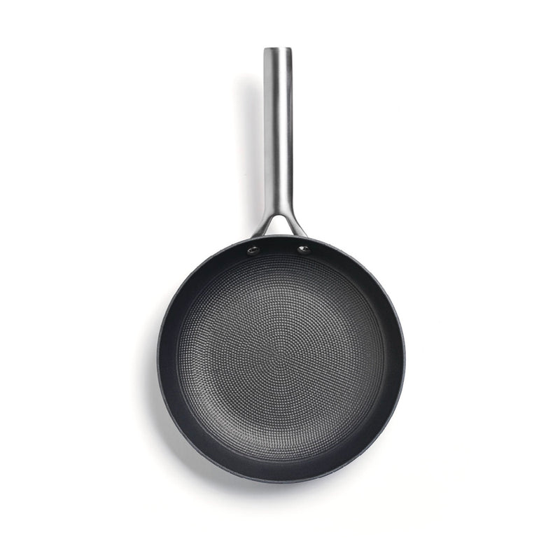 Set De 3 Poêle En Fonte Structure Nid D'Abeille Avec Poignée En Inox - Noir