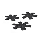 Set De 3 Sartenes De Hierro Fundido Esmaltado Con Mango De Inox - Gris Oscuro/Crema + Set De 3 Separadores De Sartén - Oscuro/Crema + Negro