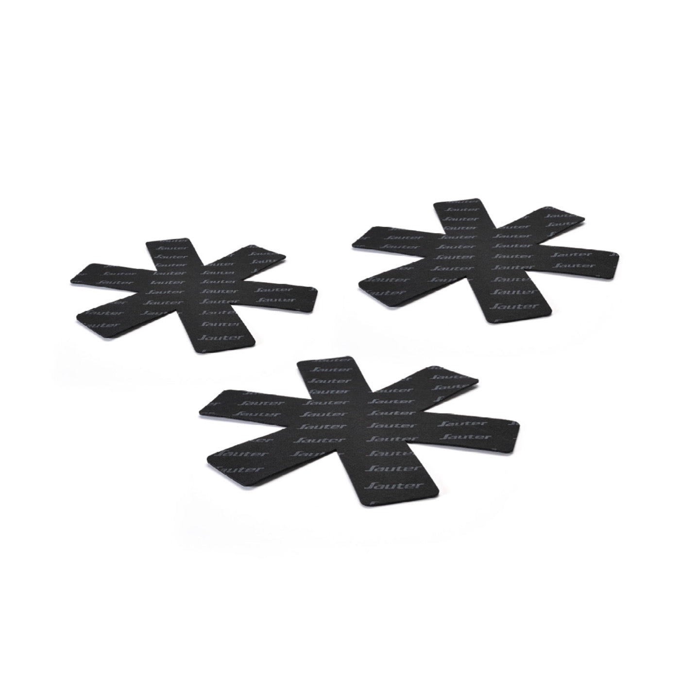 Set De 3 Sartenes De Hierro Fundido Esmaltado Con Mango De Inox - Gris Oscuro/Crema + Set De 3 Separadores De Sartén - Oscuro/Crema + Negro