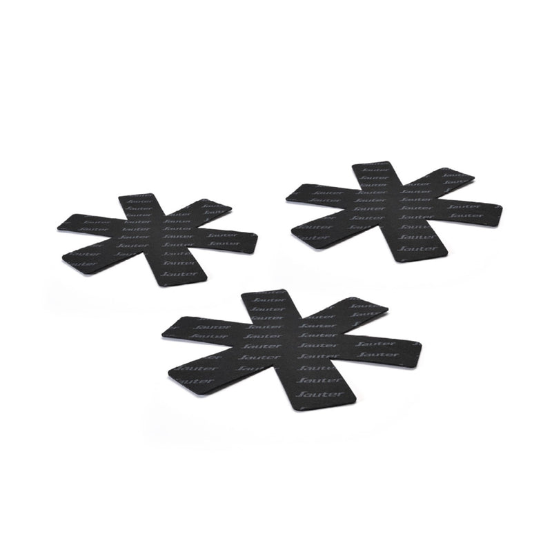 Set De 3 Poêles En Fonte Émaillée Avec Poignée En Inox - Gris Foncé/Crème + Set De 3 Separateurs De Poêle - Foncé/Crème + Noir