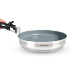Non-Stick Stackable Battery with Removable Handle 10 Pieces - Silver