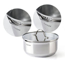 Batería Apilable Antiadherente con Mango Extraíble 10 Piezas - Plata