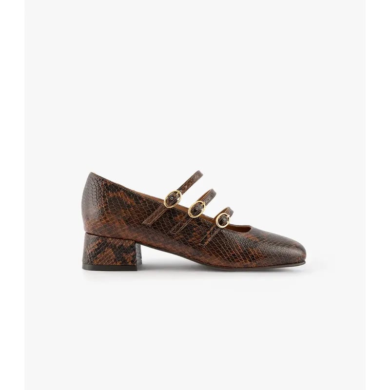 Babies Ambre - Cuir Python - Marron