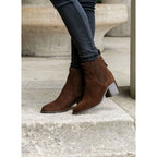 Bottines Cécilia - Cuir Velours - Café