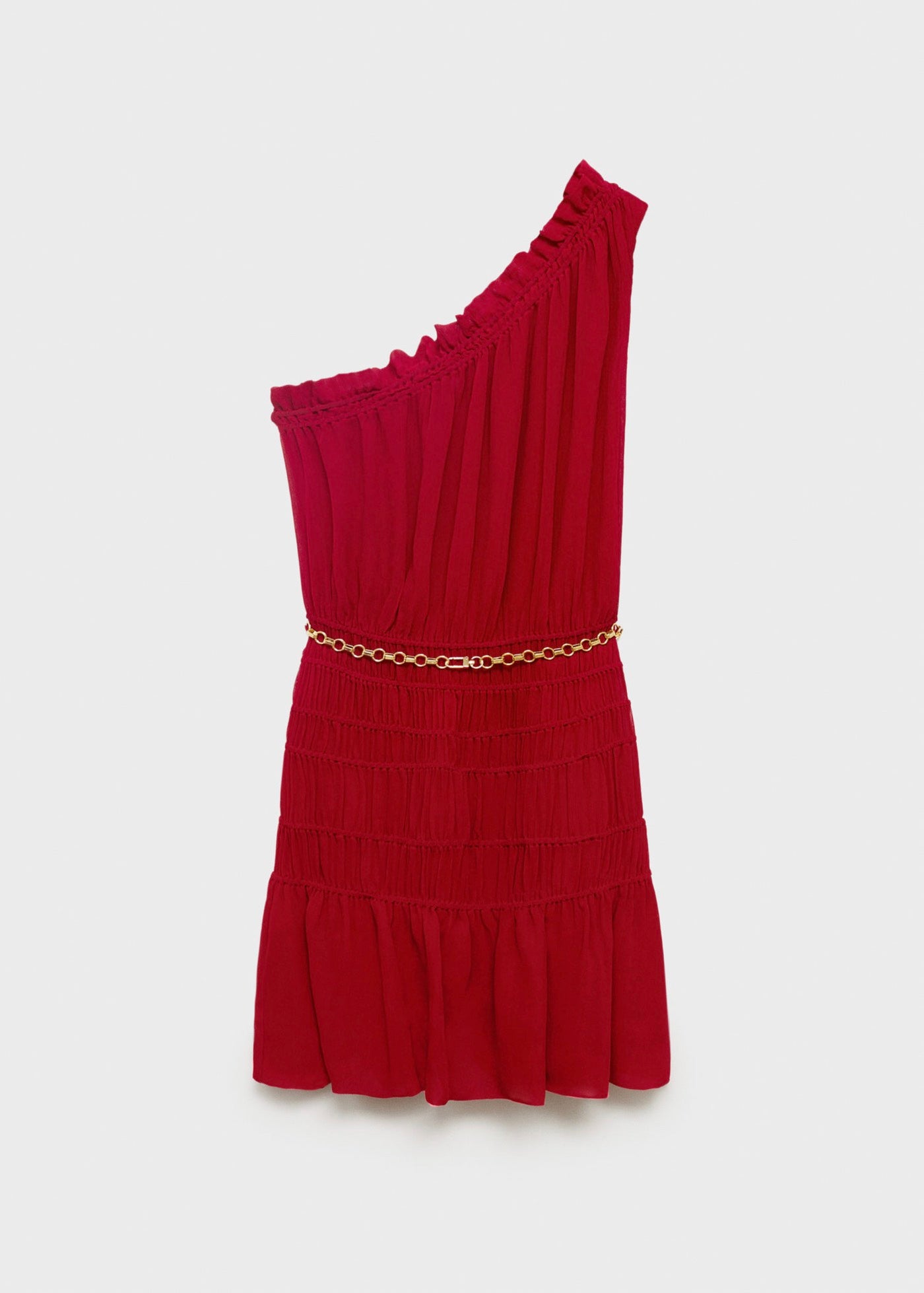Robe Asymétrique Froncée Ceinture