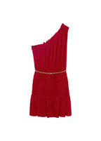 Robe Asymétrique Froncée Ceinture