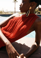 Robe Asymétrique Froncée Ceinture