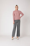 Round Neck Sweater - Old Pink