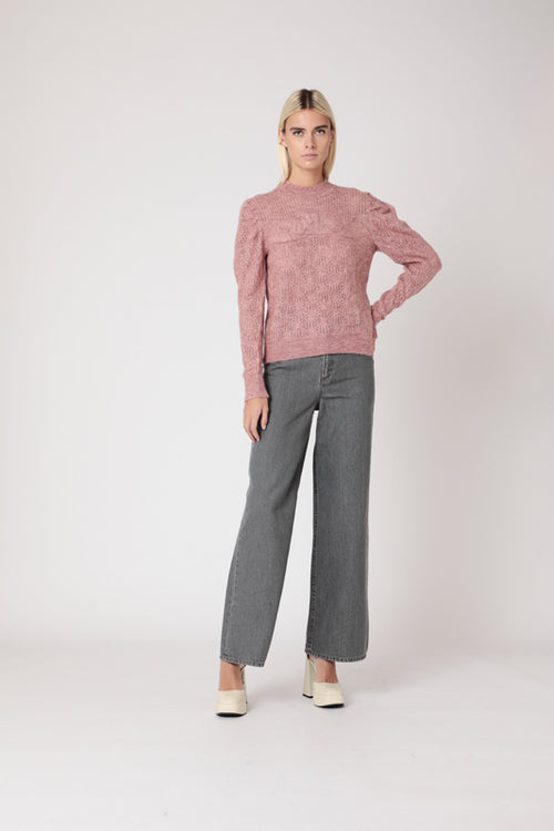 Round Neck Sweater - Old Pink