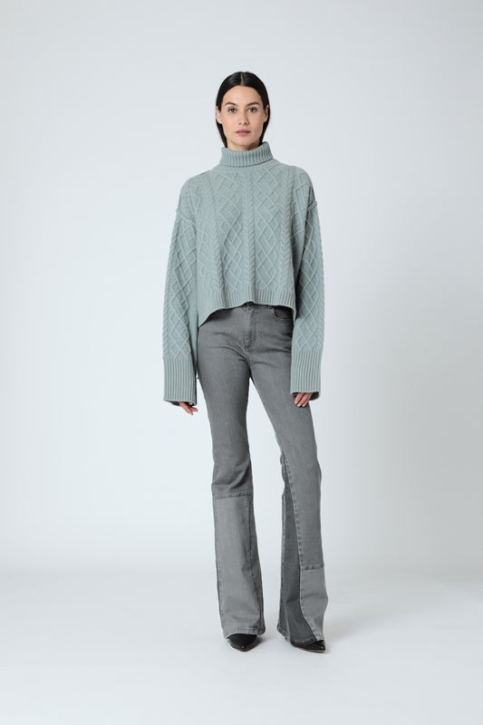 Berenice - Pull Col Roule - Celadon