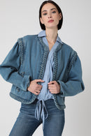 Blouson Denim Clair Surpique - Denim Light Bleu