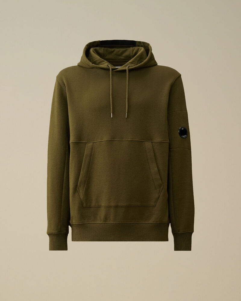 Sweat à Capuche Diagonal Fleece Lens – C.P. Company – Vert Lierre