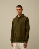 Sweat à Capuche Diagonal Fleece Lens – C.P. Company – Vert Lierre