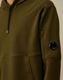 Sweat à Capuche Diagonal Fleece Lens – C.P. Company – Vert Lierre