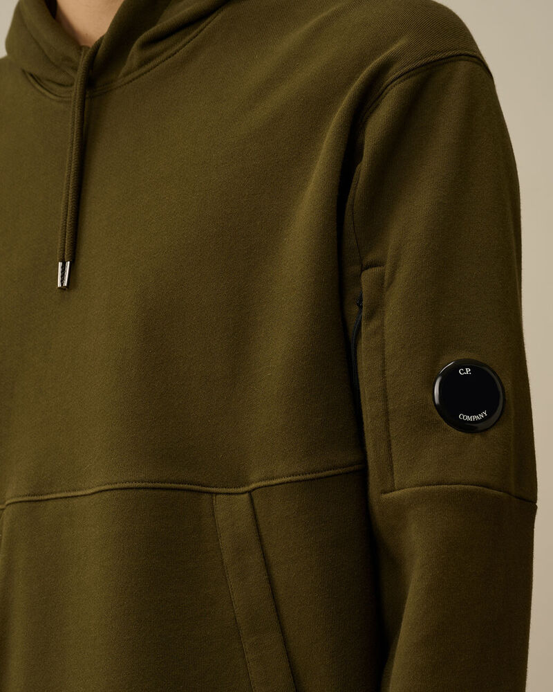 Sweat à Capuche Diagonal Fleece Lens – C.P. Company – Vert Lierre